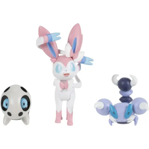 POKEMON Pack X3 Figuras De Batalla Aron, Skorupi, Sylveon