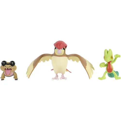 POKEMON Pack X3 Figuras De Batalla Sandile, Treecko, Pidgeotto
