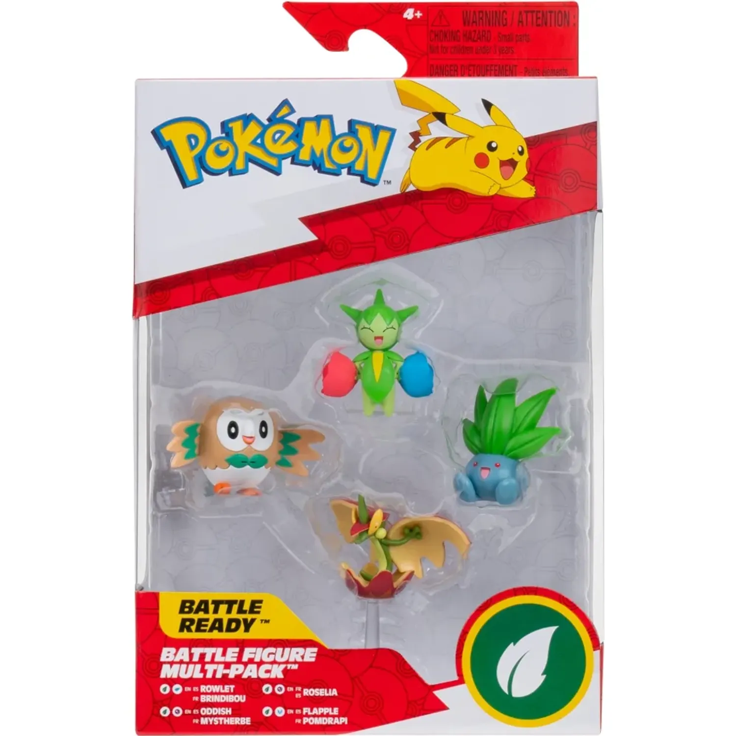 POKEMON Pack Pokemon X4 Figuras Pokemon Rowlet, Roselia, Flapple, Oddish color multicolor | Platanitos