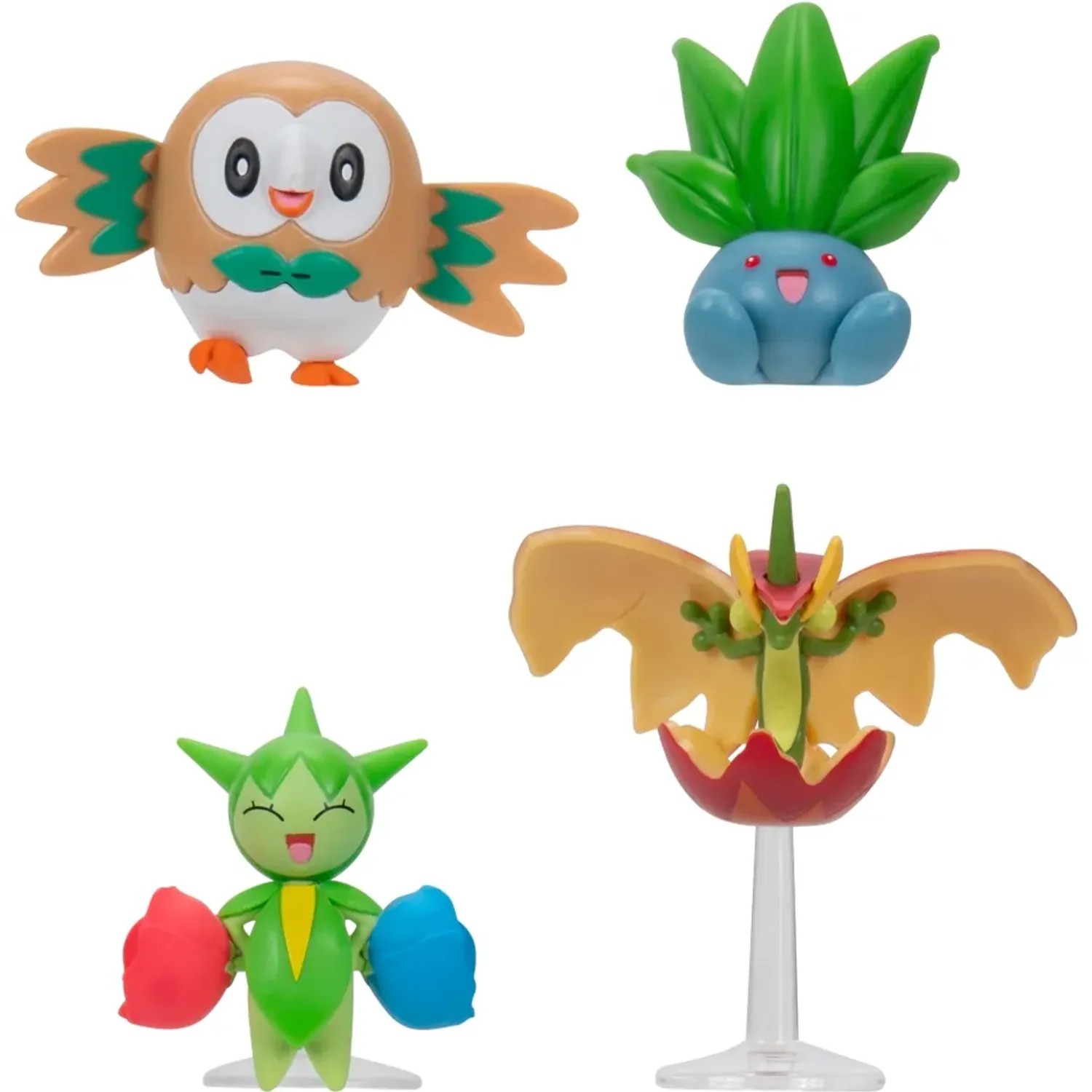 POKEMON Pack Pokemon X4 Figuras Pokemon Rowlet, Roselia, Flapple, Oddish color multicolor | Platanitos