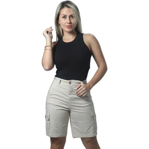 FORDAN JEANS Shorts Mujer 3979 Cargo Con Elastico En Espaldar
