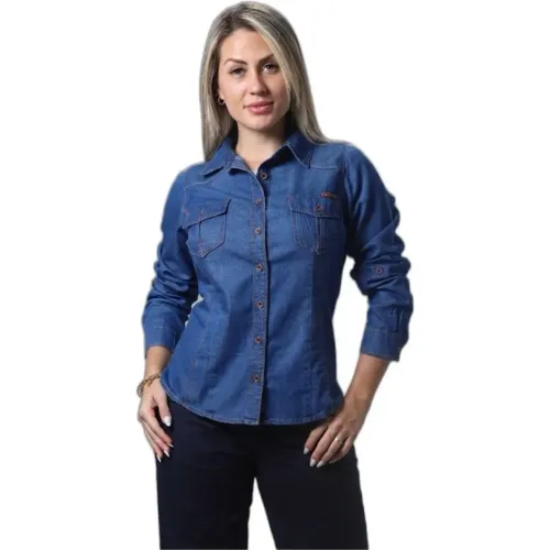 FORDAN JEANS Blusa Mujer 3989 Bolsillo Parche Y Venas Costados M/Larga
