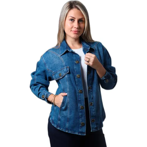 FORDAN JEANS Camisaco Mujer 3990 C/Puño Regulable M/Larga-Broche