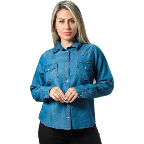 FORDAN JEANS Blusa Mujer 3991 C/Canesu Y Bolsillo Forma M/Larga