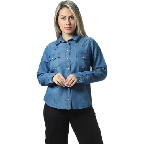 FORDAN JEANS Blusa Mujer 3991 C/Canesu Y Bolsillo Forma M/Larga