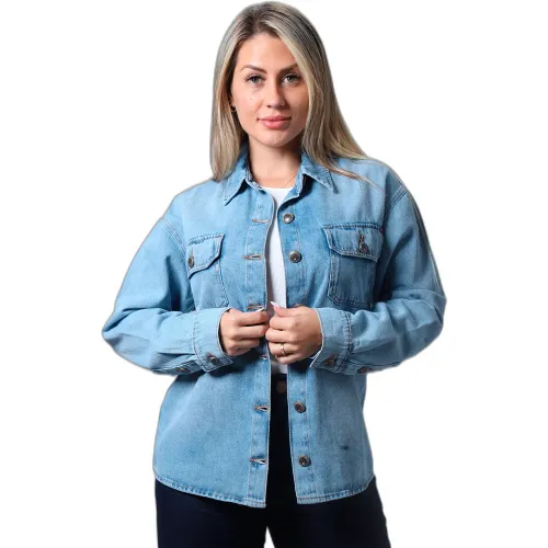 FORDAN JEANS Camisaco Mujer 3993 C/Bolsillo Parche-Botones M/Larga