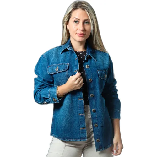 FORDAN JEANS Camisaco Mujer 3993 C/Bolsillo Parche-Botones M/Larga