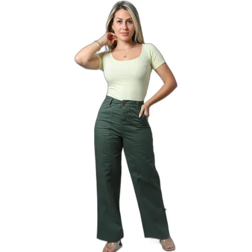 FORDAN JEANS Pantalon Mujer 3995 C/Cortes A Los Costados Y Bols.Parche