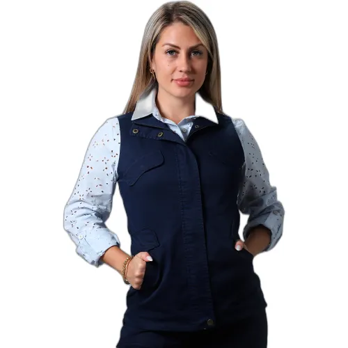 FORDAN JEANS Chaleco Mujer 3998 C/Bolsillo Ojal Y Tapas Inclinadas
