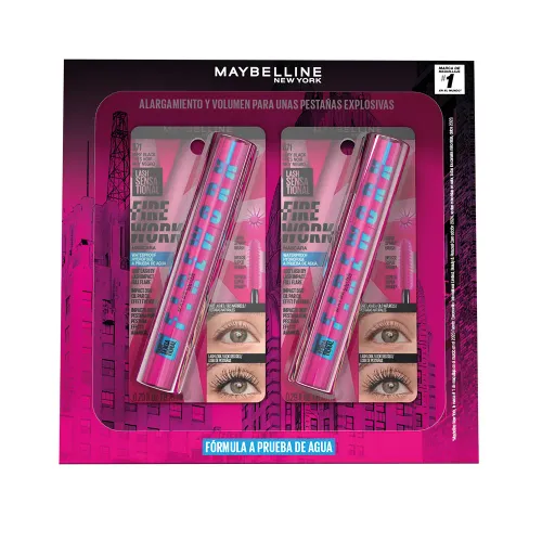 MAYBELLINE Pack 2 Mascaras De Pestañas Firework Waterproof