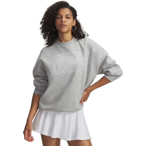 Under Armour Polera Deportiva Mujer Rival Fleece Varsity Crew