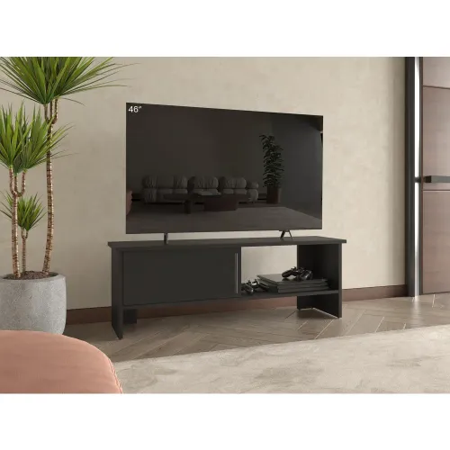 TUHOME Rack Tv 65 Navia 1 Puerta Wengue 42,2x120,3x31,1 Cm