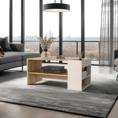 TUHOME Mesa Centro Adel Capri Y Fresno 42,0x91,0x45,0 Cm