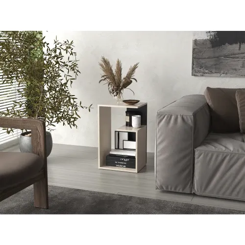 TUHOME Mesa Lateral Everett Capri Y Wengue 63,4x39,8x30,0 Cm