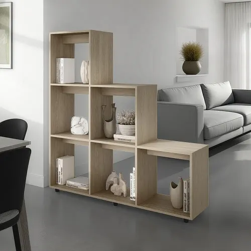 TUHOME Biblioteca Escalera Salamanca Cartagena 128,2x122,1x30,0 Cm