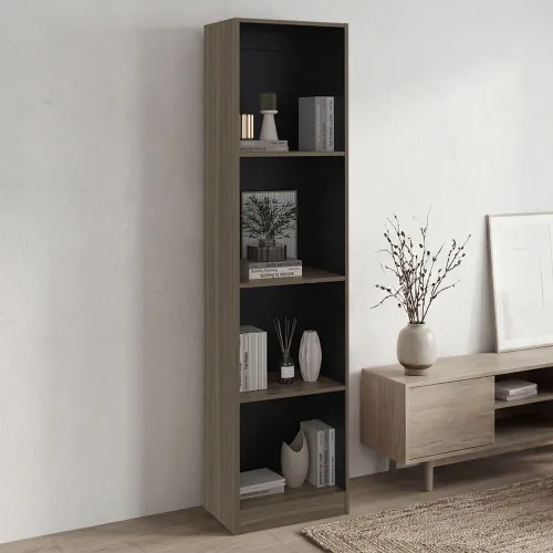 TUHOME Estante 5 Niveles Home-E2 Avellana Y Wengue 180,6x45,0x29,9 Cm
