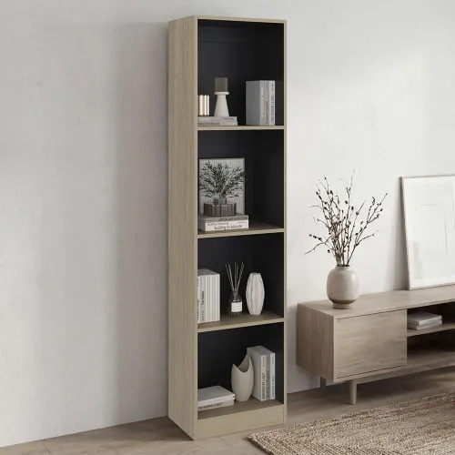 TUHOME Estante 5 Niveles Home-E2 Cartagena Y Wengue 180,6x45,0x29,9 Cm