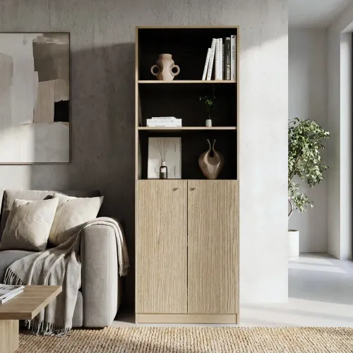 TUHOME Estante 2 Puertas Home-E4 Cartagena Y Wengue 180,6x62,9x31,4 Cm
