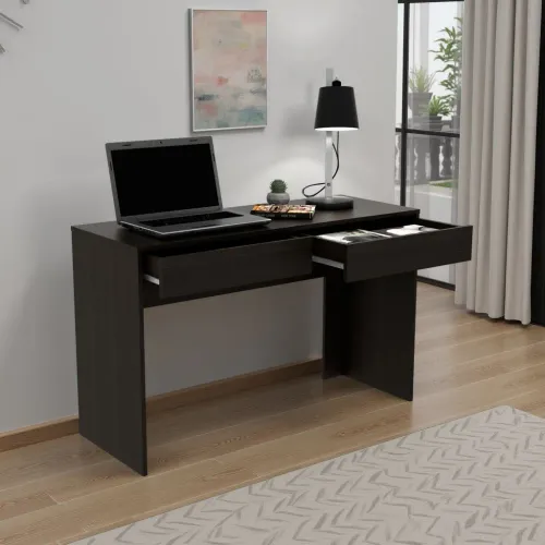 TUHOME Escritorio 2 Cajones Acre Wengue 75,0x120,2x45,0 Cm