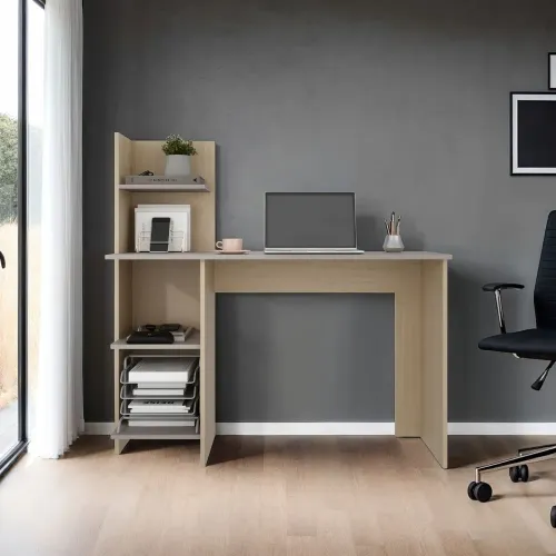 TUHOME Escritorio Con Biblioteca Office Cartagena Y Positano 120,6x120,0x45,0 Cm