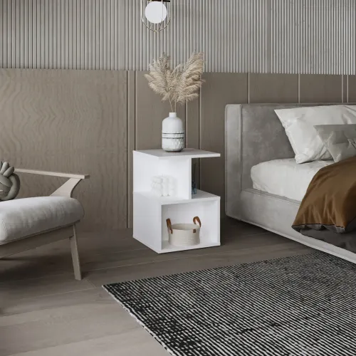 TUHOME Velador 2 Posiciones Ocaso Blanco 48,2x35,0x35,0 Cm