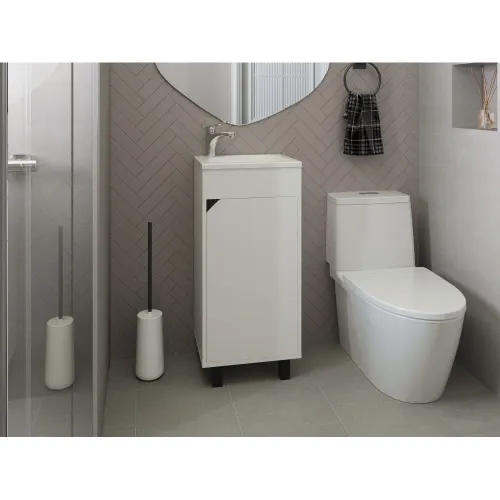 TUHOME Vanitorio Bethel 1 Puerta Blanco 86,4x40,0x32,5 Cm