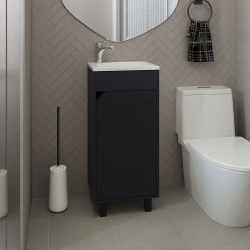 TUHOME Vanitorio 1 Puerta Bethel Wengue 86,4x40,0x32,5 Cm
