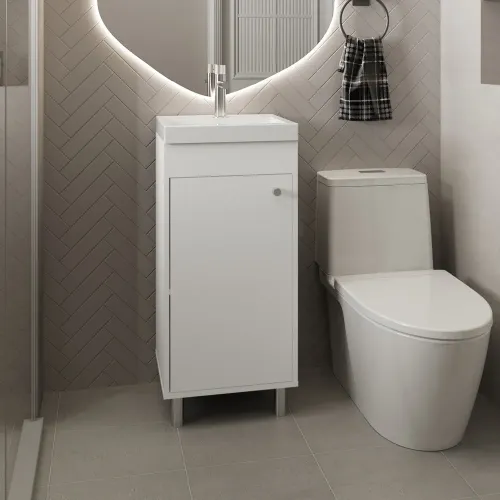 TUHOME Vanitorio Rivera 1 Puerta Blanco 84,0x40,2x32,0 Cm