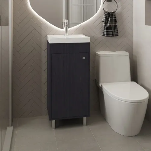 TUHOME Vanitorio 1 Puerta Rivera Wengue 84,0x40,2x32,0 Cm