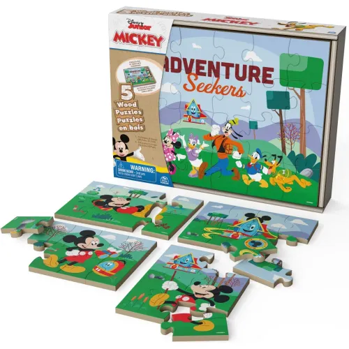 Disney Varios Pack X5 Rompecabezas De Madera