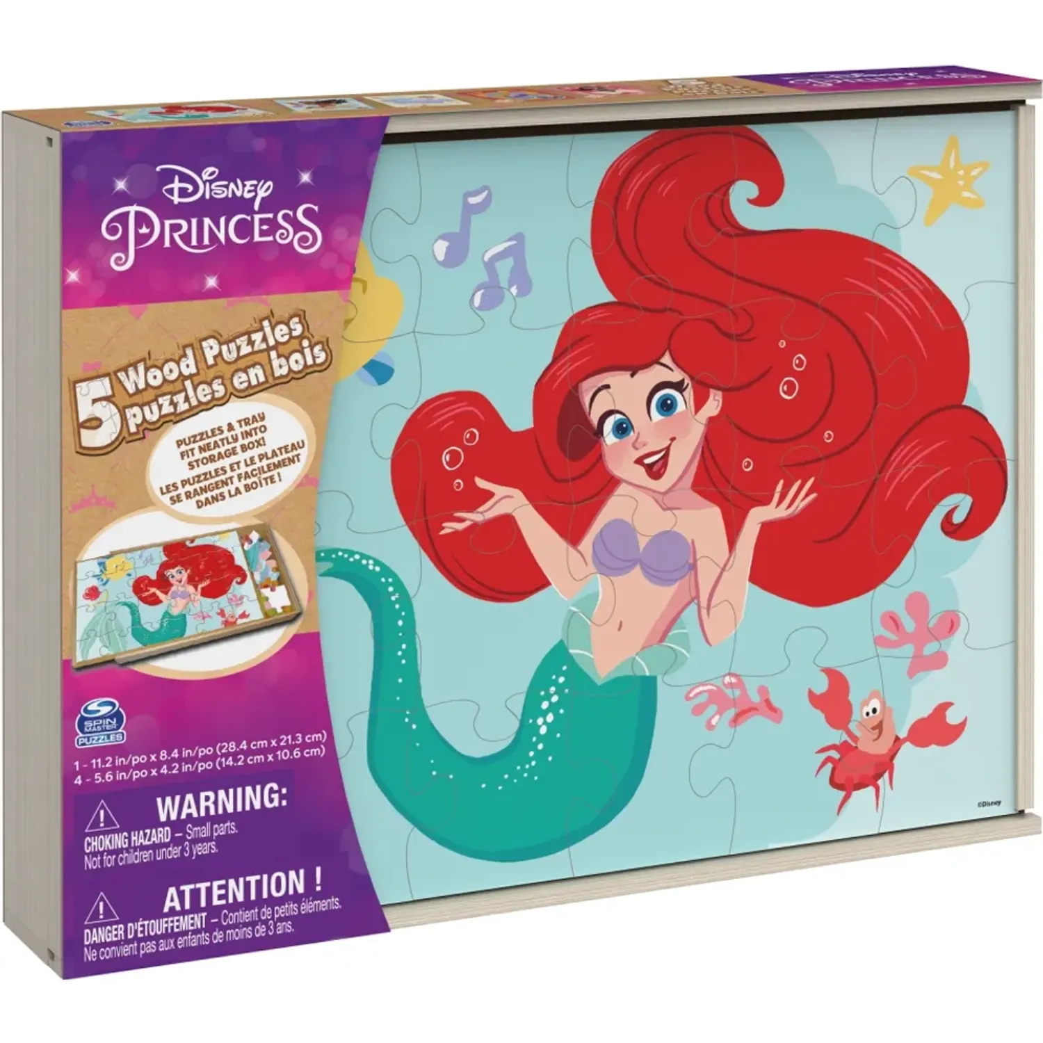 Disney Pack Disney X5 Rompecabezas De Madera color varios | Platanitos