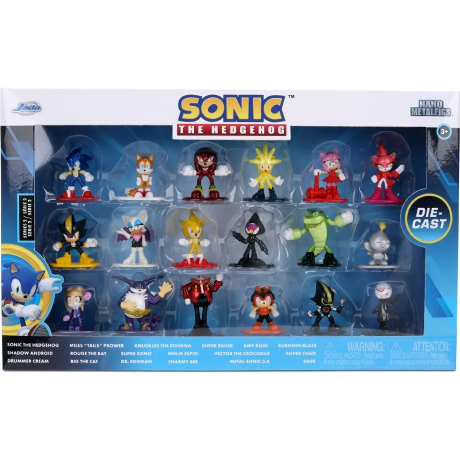 SONIC Set Sonic De 18 Figuras De Metal 1.65plg - Jada color varios | Platanitos