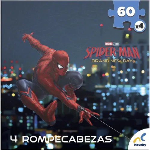Rompecabezas Spiderman 4 En 1 color varios | Platanitos