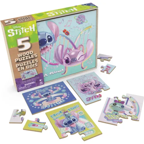 Pack Stitch X5 Rompecabezas De Madera color varios | Platanitos