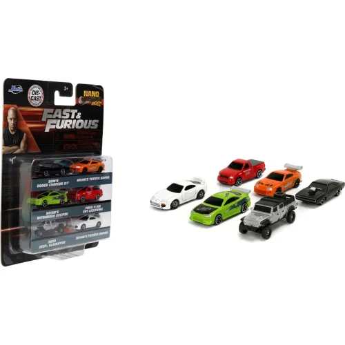 RAPIDOS Y FURIOSOS Pack X6 Vehículos De Juguetes Diecast 1.65plg A - Jada
