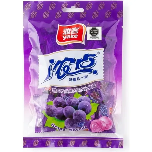 YAKE Caramelos Rellenos Con Crema Sabor Uva 100 Gr