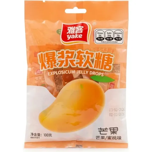 YAKE Caramelos Rellenos Con Crema Sabor Mango 100 Gr