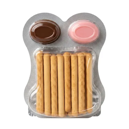 HENGYU Galletas En Forma De Palitos Con Crema Sabor A Chocolate Y Fresa 42gr