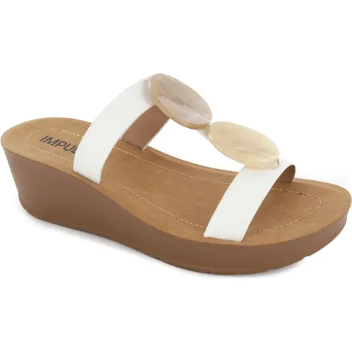 Impuls Sandalias Cuña Mujer Zamira02 Blanco