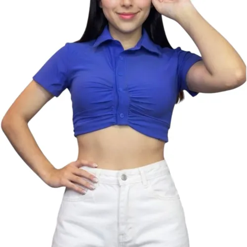 ANGELS Camisa Mujer Lore Crop Nudo Corta
