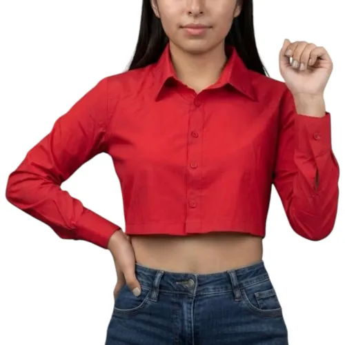ANGELS Camisa Mujer Mel Crop Manga Larga