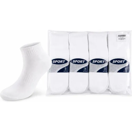GENERICO Pack X12 Pares De Medias Cortas Blancas Deportivas Sport Talla 40-46