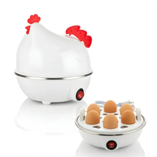 GENERICO Hervidor Eléctrico De Huevos Al Vapor Forma De Gallina 7 Huevos