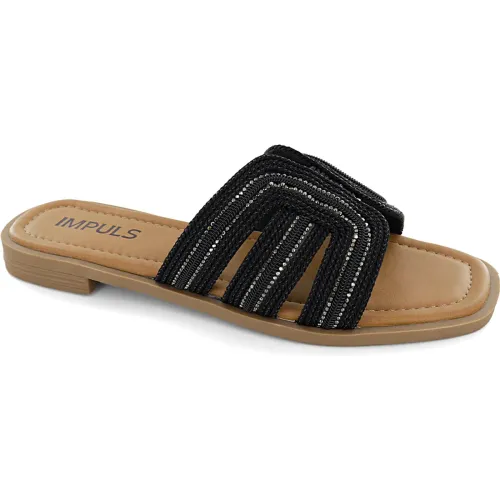 Impuls Sandalias Flats Mujer Aixa32 Negro