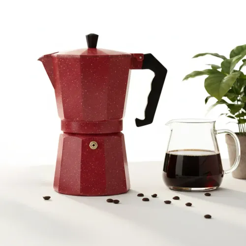 PENTHA Cafetera Italiana Moka 9 Tazas Rojo 450ml