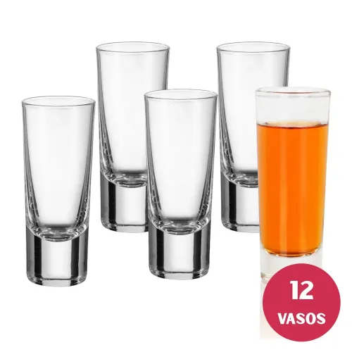 PENTHA Vaso Shot Whisky Tequila 28ml Set 12 Vasos Shot De Vidrio