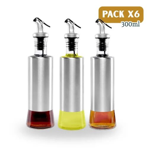 PENTHA Aceitero Especiero Vidrio 300ml Pack X6