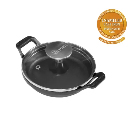PENTHA Mini Cazuela H.Fundido 14 Cm Esmaltada C/Tapa Vidrio
