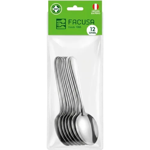 FACUSA Juego De Cucharitas Para T� De Acero Inoxidable Cl�sico 12 Piezas