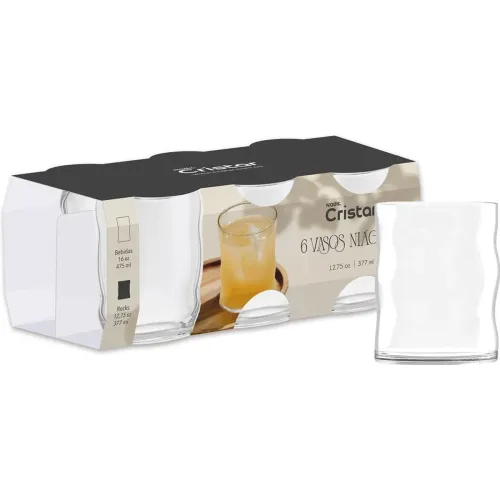 CRISTAR Set X 6 Vasos De Vidrio Rocks Niagara 377 Ml | 12.7 Oz
